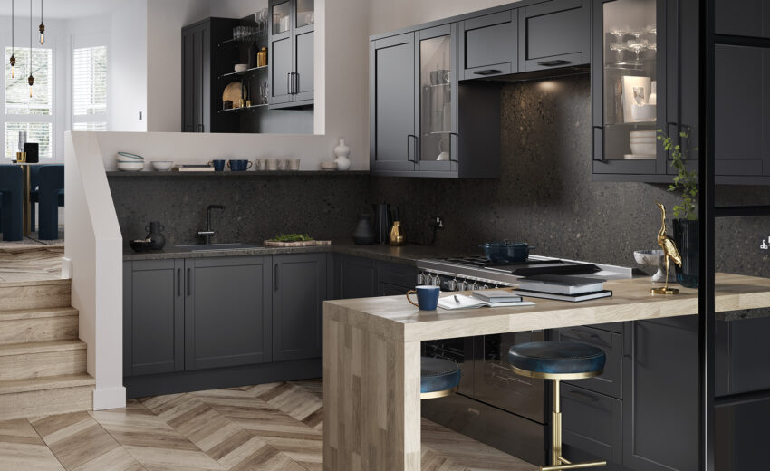 Photo of the Dawson Graphite kitchen design by Cadbury Kitchens